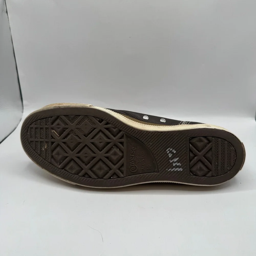 Converse Chuck Taylor All Star Mens 10 Brown Leather Hi Top High Shoe Sneaker